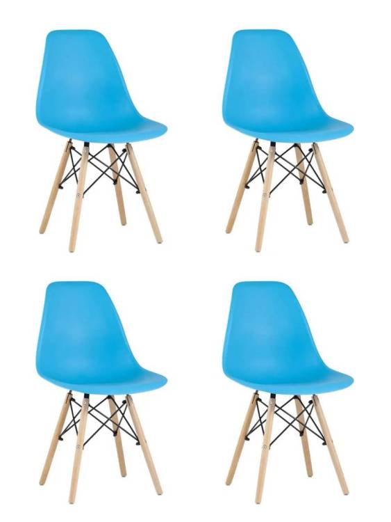 Набор из 4 стульев Stool Group Eames Style DSW Y801-V SEAT aqua x4 бирюзовый