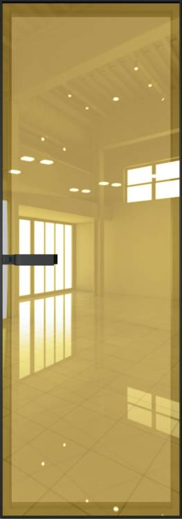 Межкомнатная дверь Profil Doors 1 AGN цвет профиля Черный, стекло безопасное 4 мм золото шпион 800x2000