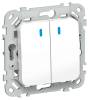 Выключатель 2-клавишный IEK Flite FI-V24-1-10-1-K01 белый