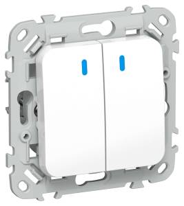 Выключатель 2-клавишный IEK Flite FI-V24-1-10-1-K01 белый