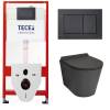 Комплект Tece TC414101480 Инсталляция для унитаза Tece + Унитаз подвесной beWash Aldo безободковый, с сиденьем микролифт, черный матовый