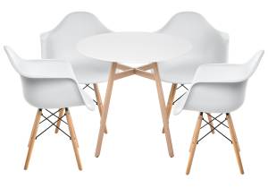 Обеденная группа Woodville Гвин 532552 white, wood, стулья пластик
