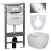 Комплект Унитаз подвесной Ceramica Nova Play CN3001 + Система инсталляции Envision CN1001CH с кнопкой смыва хром и шумоизоляционной панелью CN1000