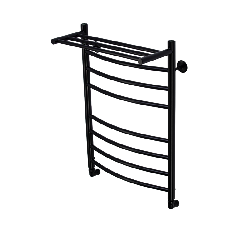 Полотенцесушитель водяной Comfysan Noumi 014100 W-8 80/50 с полкой, черный матовый