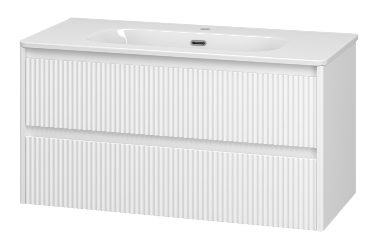 Тумба с раковиной Brevita Рива УТ000026199 белая, 100 см