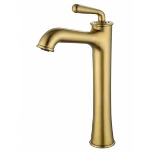 Смеситель для раковины Wonzon & Woghand WW-88239008-BG высокий, брашированное золото