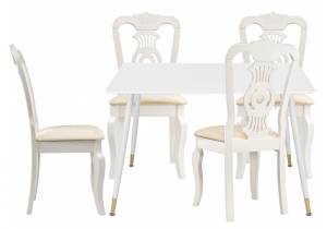 Обеденная группа Woodville Эрнол 533226 white, butter white, стулья ткань