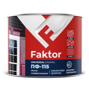 Эмаль алкидная атмосферостойкая Faktor ПФ-115 красная 1.9 кг