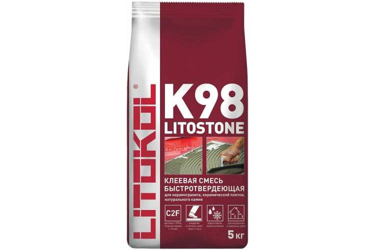 Клей Litokol Litostone K98 быстроотвердевающий для камня серый 5 кг