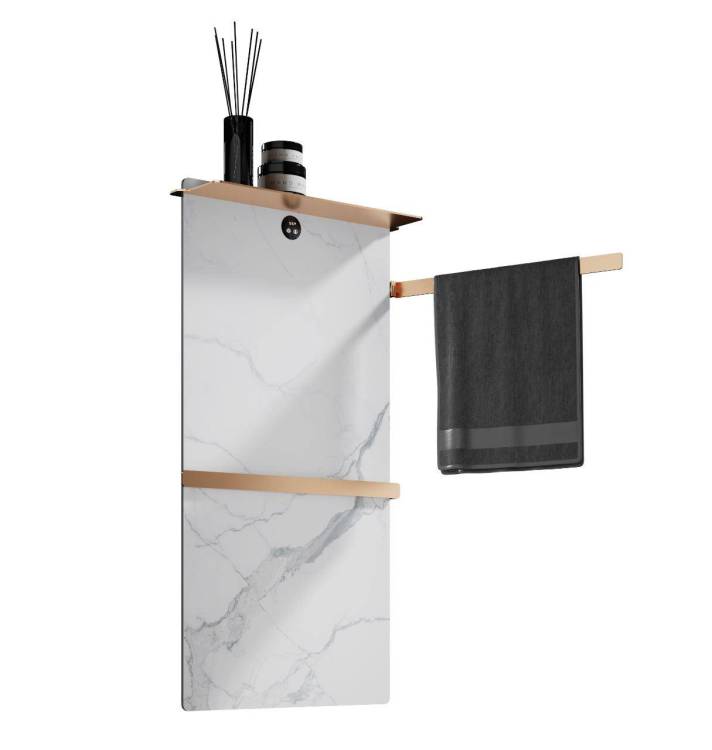 Полотенцесушитель электрический Wonzon & Woghand Stuttgart WW-A504W-BG белый мрамор, брашированное золото