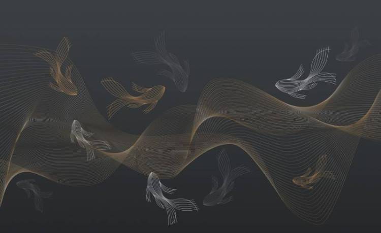 3D Фотообои Artegrafico «Золотые волны в тёплых тонах» PL-104 песок