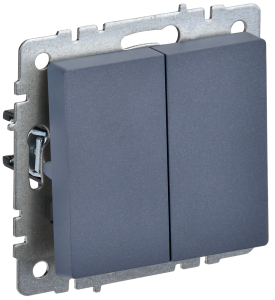 Выключатель 2-клавишный IEK Brite BR-V20-0-10-K35 маренго