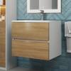 Тумба с раковиной Uperwood Barsa подвесная, белая, дуб сонома, 60 см фото 3