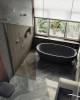 Душевая перегородка MaybahGlass MGD-697-5ш 79x195, стекло бронза матовая 8 мм, профиль хром матовый фото 3