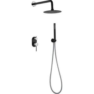 Душевой комплект Boheme Uno 464-BCR Black Chrome, с внутренней частью