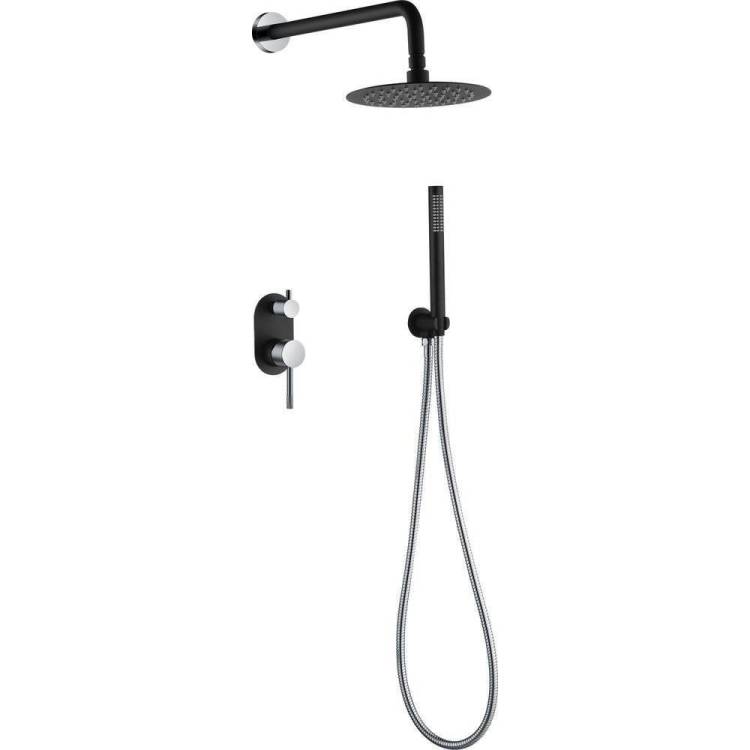 Душевой комплект Boheme Uno 464-BCR Black Chrome, с внутренней частью