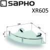 Угловая стеклянная полочка SAPHO X-ROUND с бортиком, 250x70x250 мм, хром фото 2