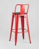 Набор из 6 барных стульев Stool Group Tolix YD-H765E-W LG-03 X6 красный глянцевый, темное дерево, со спинкой фото 6