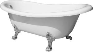 Ванна из искусственного камня Migliore Bella 26917 170x80 белая, слив-перелив хром