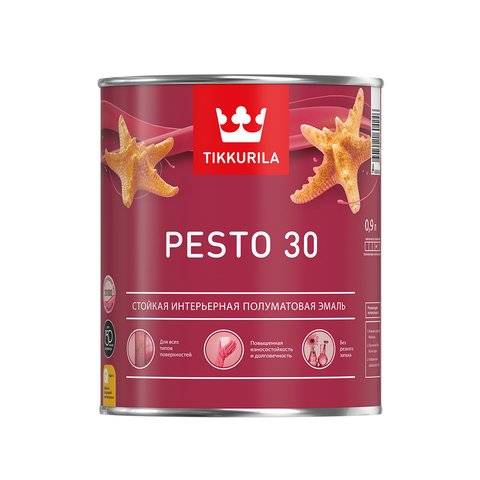 TIKKURILA PESTO 30 эмаль стойкая, алкидная, универсальная, полуматовая, база C (9л)