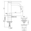 Смеситель для раковины Gattoni Circle two 9142/91C0 на 1 отверстие, излив 115 мм, с донным клапаном, Хром фото 2