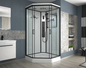 Душевая кабина Niagara Premium NG-6901-01GD BLACK 900х900х2200 низкий поддон 16см стекло ТОНИРОВАННОЕ