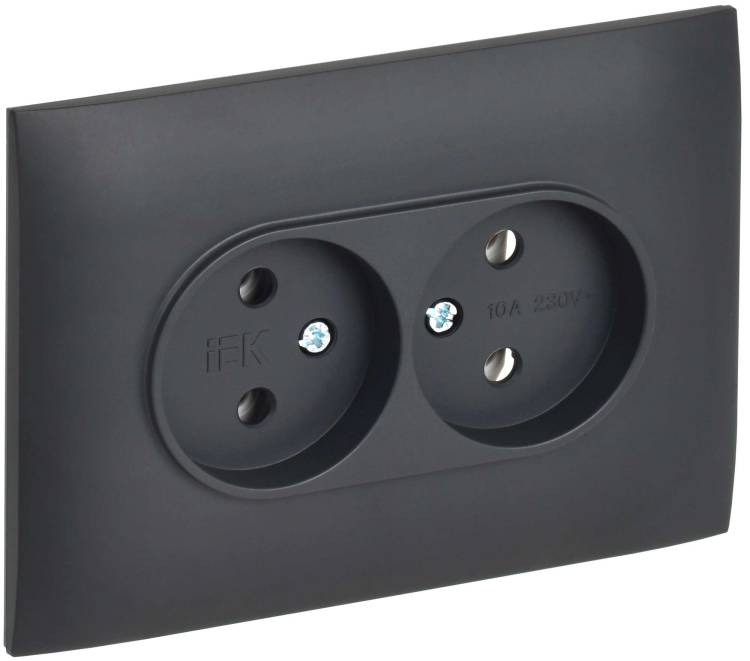 Розетка 2-местная IEK Skandy SK-R20-10-K48-F титан