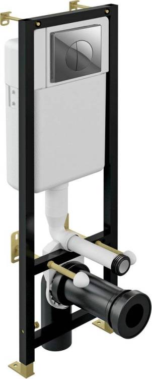 Система инсталляции для унитазов Cersanit Black S-IN-BLACK-Cg-w с кнопкой смыва, хром глянец