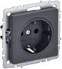 Розетка 1-местная с заземлением IEK Brite BR-R11-16-K53 графит