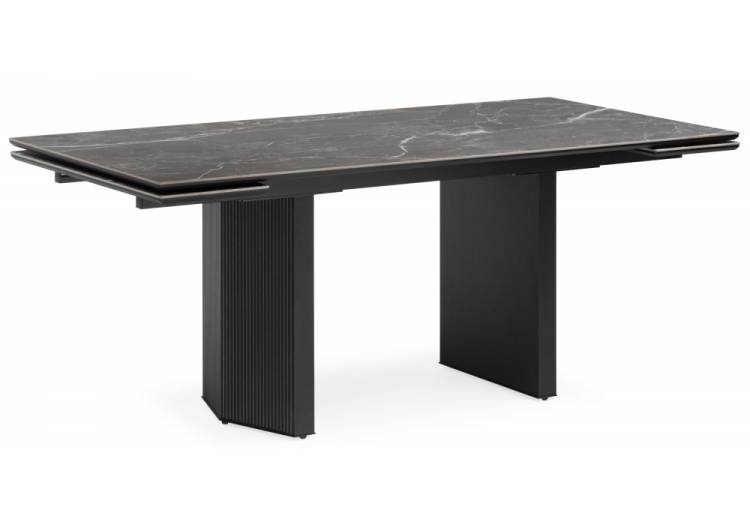Стол Woodville Монерон 621196 nero marquina, черный 180(240)x90x77