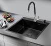 Комплект Мойка кухонная РМС MR MR-5050BL c корзиной и дозатором + Смеситель РМС SUS125BL-017F-015 чёрный фото 6