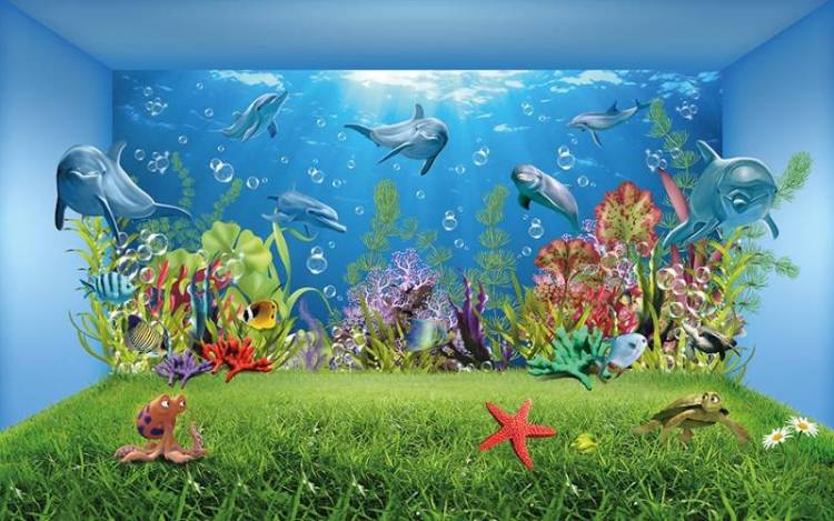 3D Фотообои Artegrafico «Газон под водой» PM-029 канвас