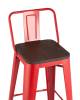 Набор из 2 барных стульев Stool Group Tolix Wood YD-H765E-W LG-03 X2 красный глянцевый со спинкой фото 6