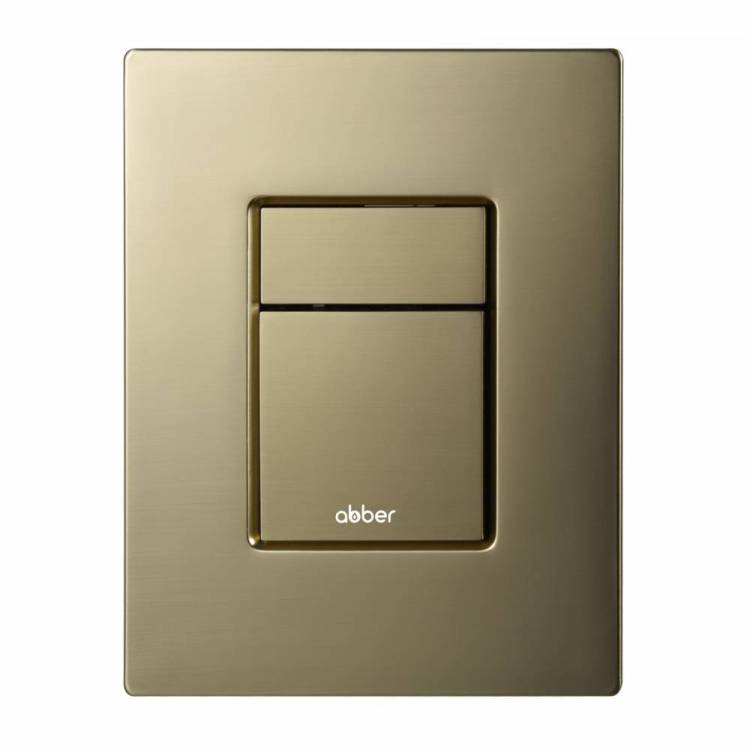 Кнопка смыва Abber AC0123BG пневматическая, золото брашированное