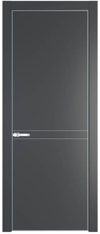 Межкомнатная дверь Profil Doors 11 PE полотно Графит, кромка алюминиевая с четырех сторон матовая, алюминиевый молдинг 3мм 700x2000