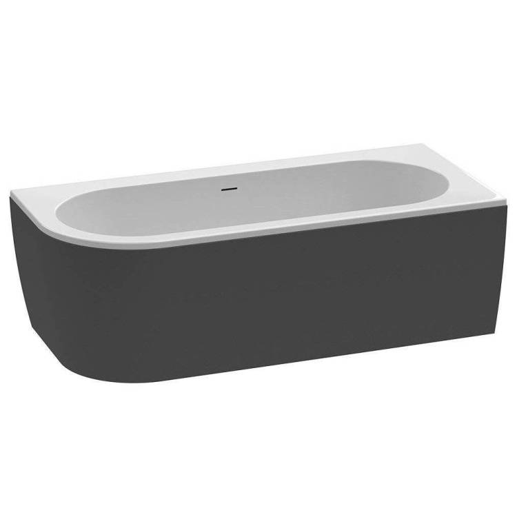 Акриловая ванна Cezares SLIM CORNER-180-80-60-R-NERO-SET 179x79