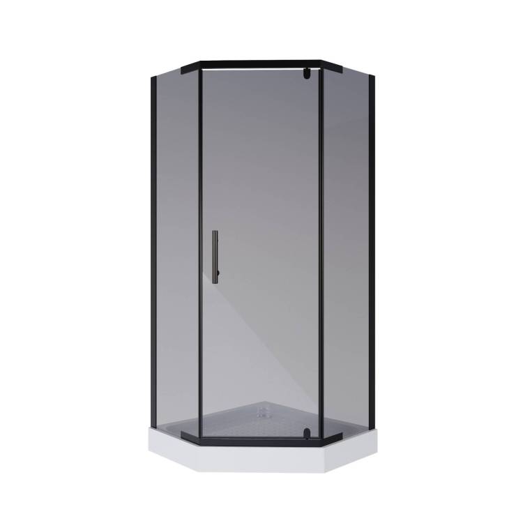 Душевой уголок Niagara Eco NG-009-14DT профиль черный, стекло тонированное, 2 места, 90x90x195