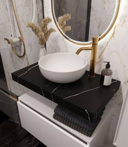 Столешница Armadi Art Flat 869-080-NM прямая Nero Marquina 810x460x70