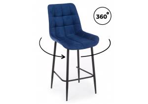 Полубарный стул Notta Челси 360 632580 синий (zd 798) / черный