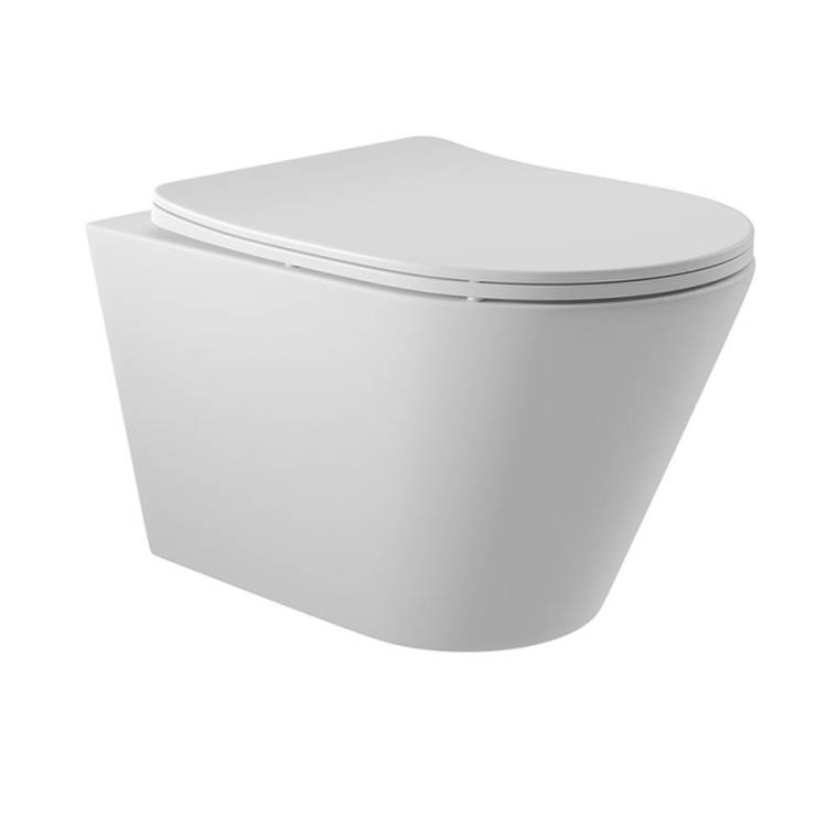 Унитаз подвесной Aqueduto Cone CONT2120 безободковый, с крышкой-сиденьем микролифт, белый матовый