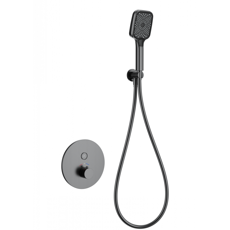 Смеситель для душа Wonzon & Woghand WW-D1017-A-BGG с термостатом, темный графит