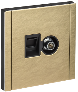 ТВ-розетка+Ethernet RJ45 IEK Forte&Piano FP-AK20-1-M-K37 шампань