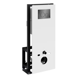 Система инсталляции для унитазов Wasserkraft Glan 66TLT.010.ME.WH.PB02 клавиша черный глянцевый