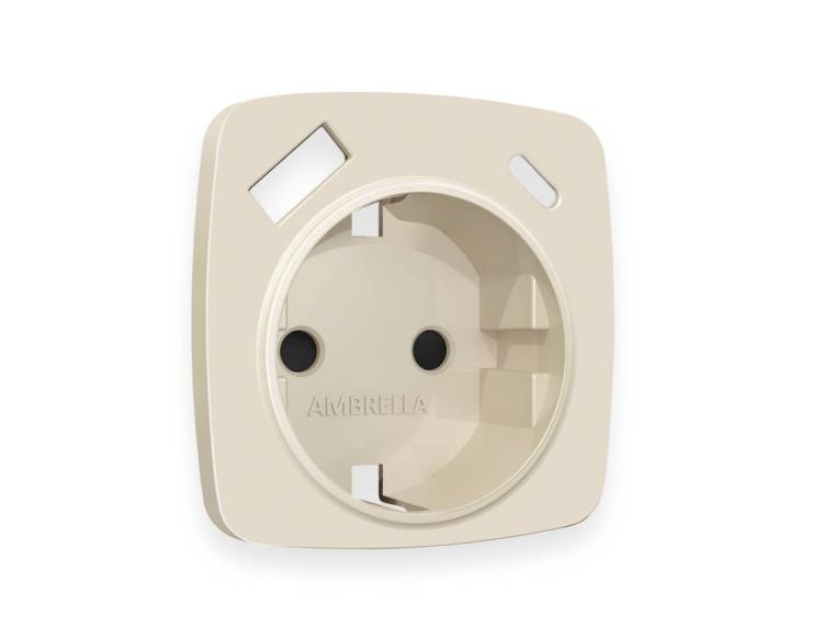 Лицевая панель для электрической розетки с заземлением со шторками 2USB A+C Ambrella Volt Omega OP3300