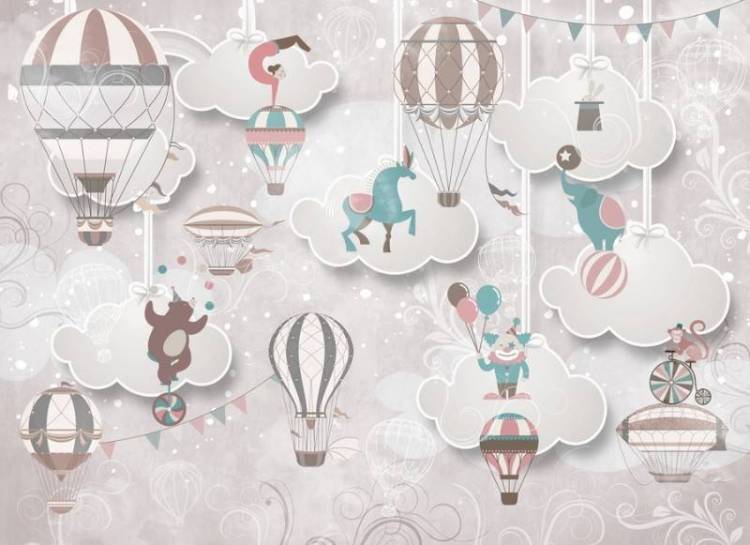 3D Фотообои Artegrafico «Воздушный цирк» KID-046 акварель