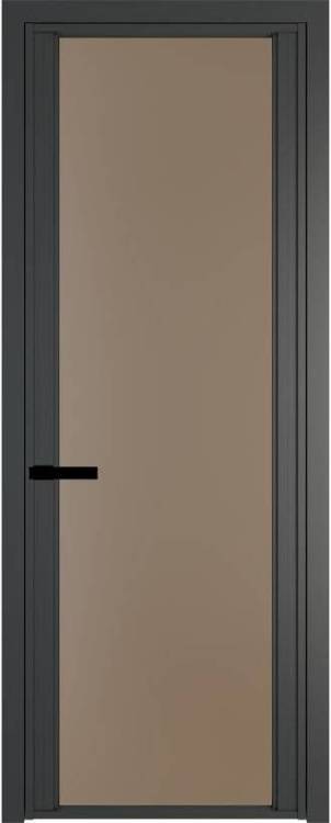 Межкомнатная дверь Profil Doors 2 AGP цвет профиля Серая ночь, стекло безопасное 6 мм монохром капучино 600x2000
