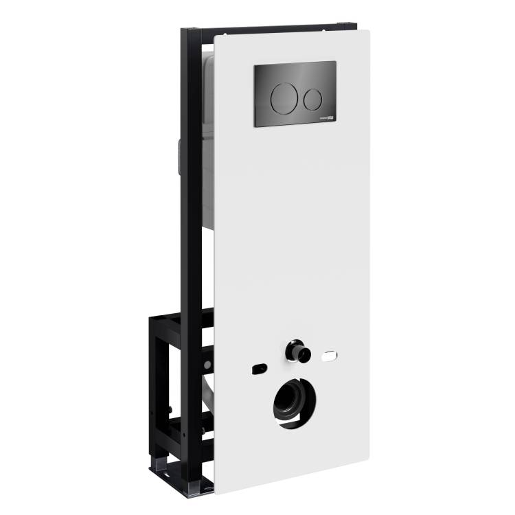 Система инсталляции для унитазов Wasserkraft Glan 66TLT.010.ME.WH.PB02 клавиша черный глянцевый