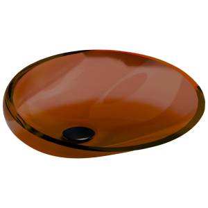 Раковина Abber Kristall AT2812Opal накладная, прозрачная, 54 см, коричневая