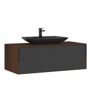 Тумба с раковиной Orka Craft 5001127 120 подвесная, орех/антрацит