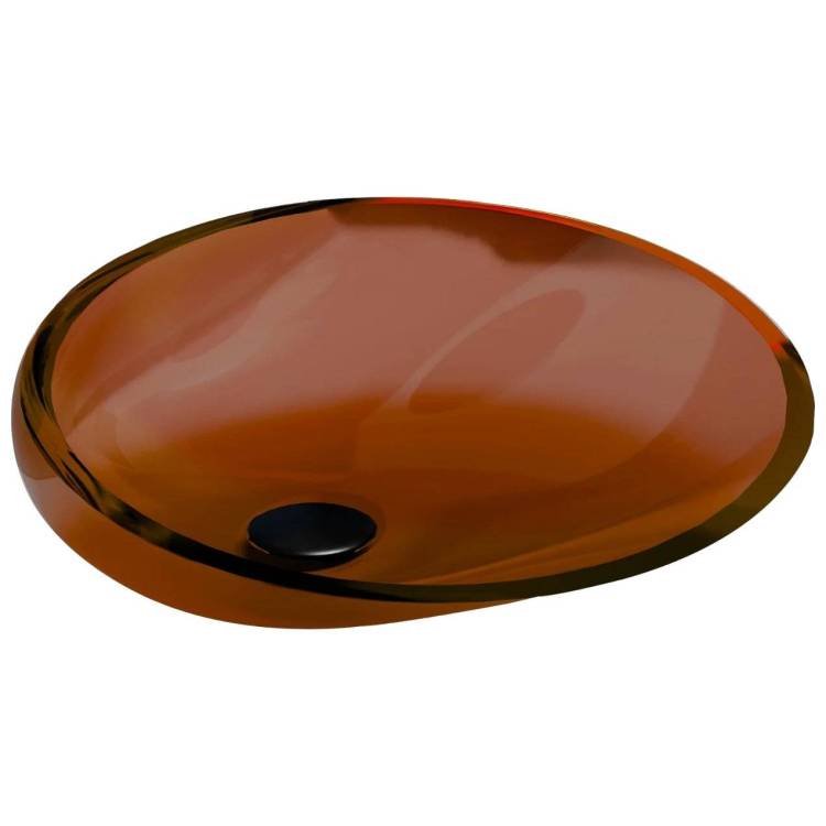 Раковина Abber Kristall AT2812Opal накладная, прозрачная, 54 см, коричневая